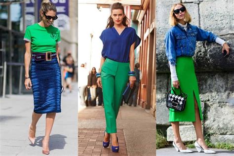 green and blue clothes.